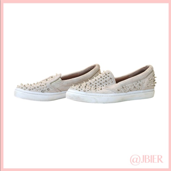 LF Spiked Cream Flats - Picture 1 of 4